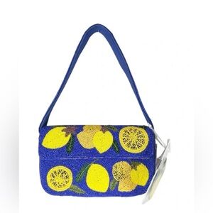 Blue Beaded Lemon Shoulder Bag - Unbranded